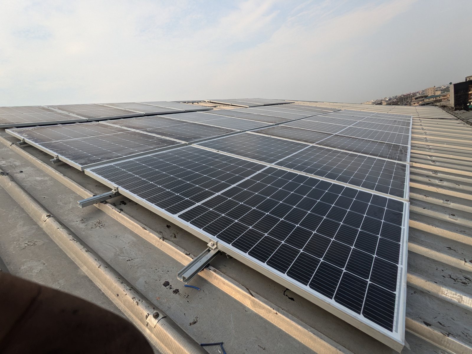 Completed solar array on the STIHL roof
