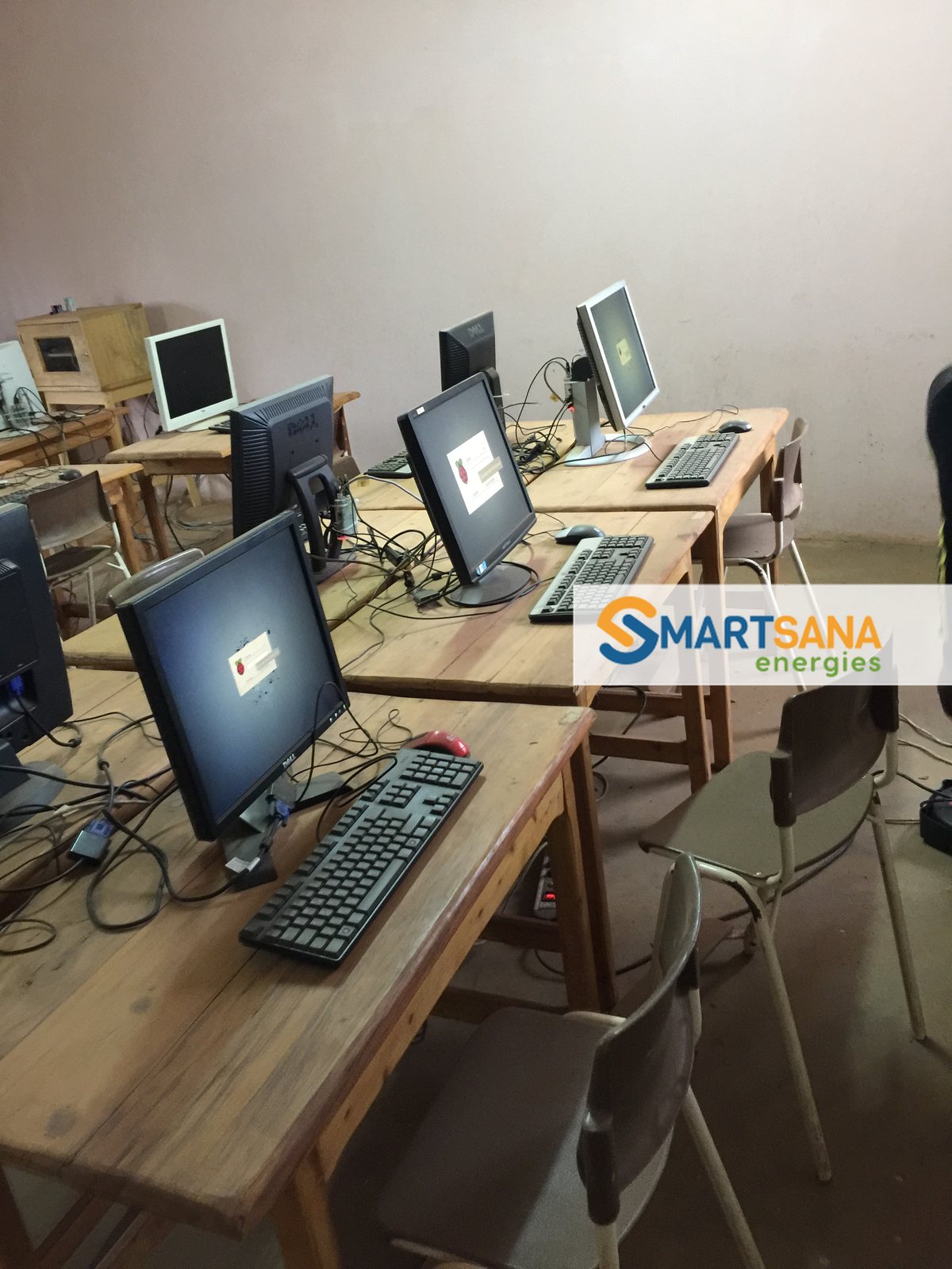 The centre’s computer room, powered by solar