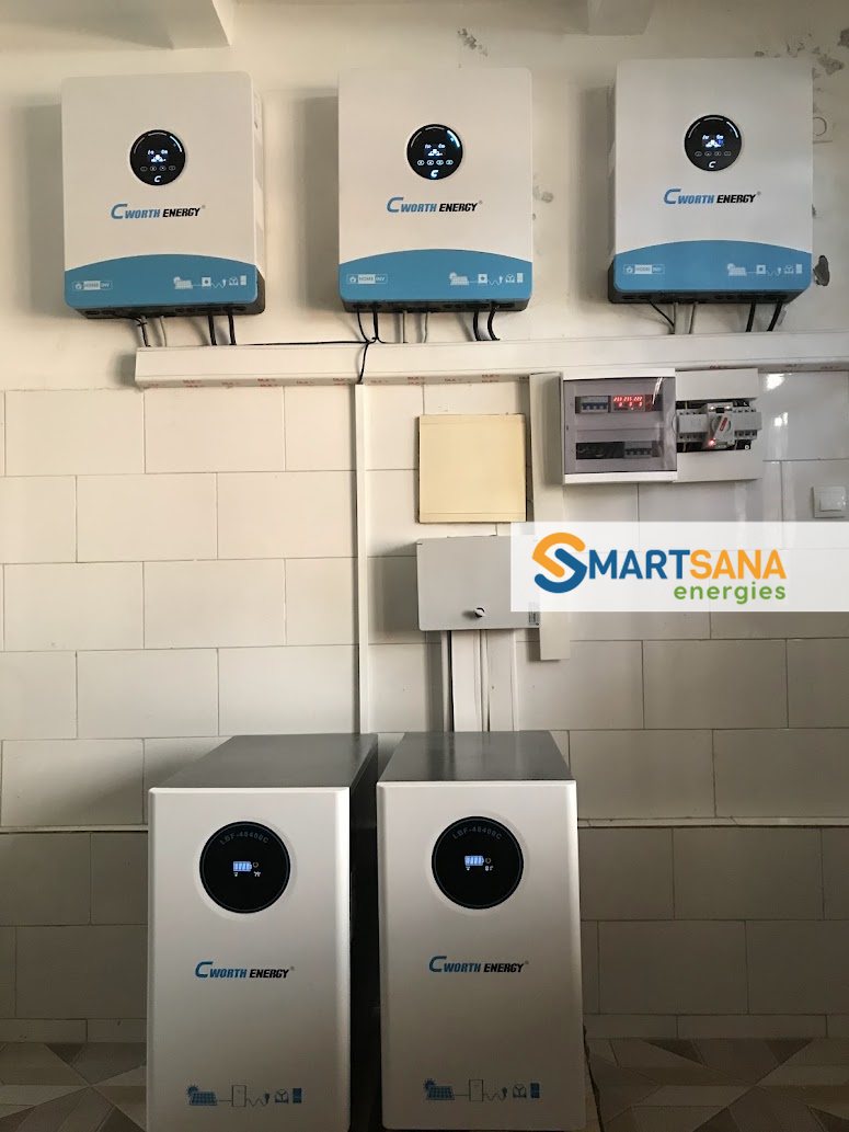 Three-phase inverters and 40 kWh of storage